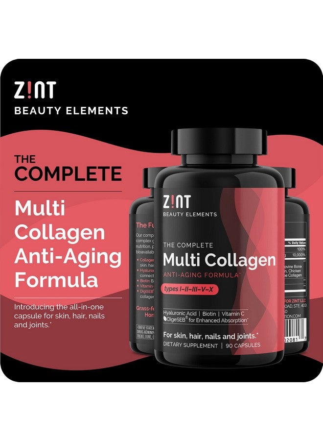 زينت أقراص Zint Multi Collagen - مكملات الكولاجين للشعر والبشرة والأظافر وصحة المفاصل - مكمل الكولاجين المائي مع ببتيدات الكولاجين من النوع الأول والثاني والثالث والخامس والعاشر، 90 قرصًا - Image 2
