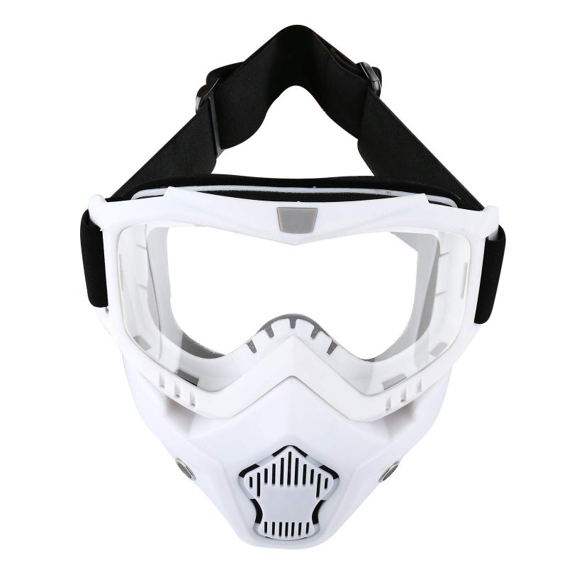 LJDJ Motorcycle Goggles with Removable Face Mask - Dirt Bike ATV Motocross Eyewear Anti-UV Adjustable MX Riding Offroad Cycling Motorbike Protective Glasses Racing Combat Tactical Military Goggles - Image 1