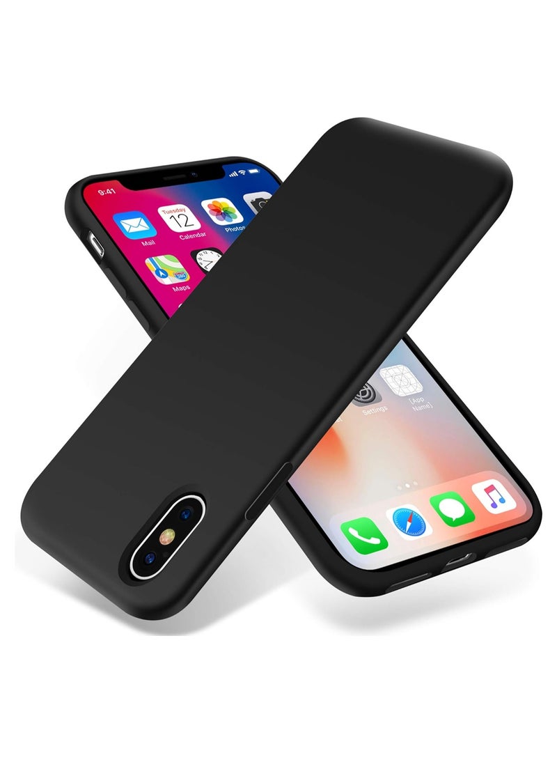 DUSALA iPhone XS Max Case, Liquid Silicone Phone Case for iPhone XS Max 6.8 Inch, Colorful Silky-Soft Protective Cover (Black) - Image 1
