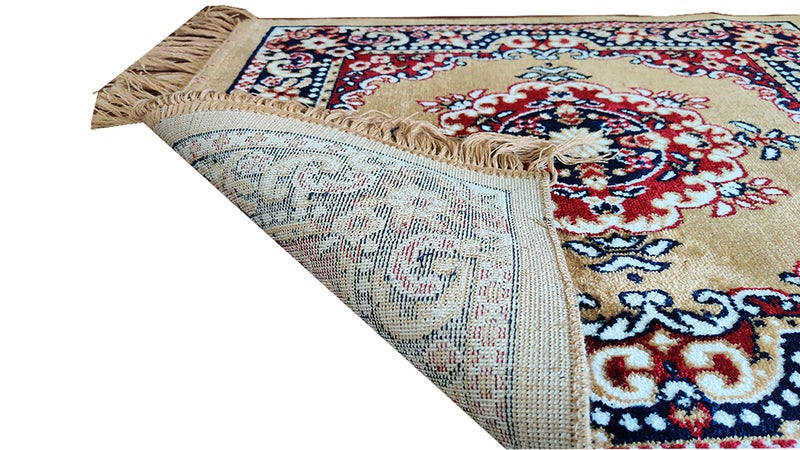 Homitecture Velvet Fabric elvet Pooja Mat for Sitting On Floor | Comfortable Eating Aasan for Home | Decorative Sitting Mat for Meditation & Mandir | Floral - Purple & Beige - Image 3
