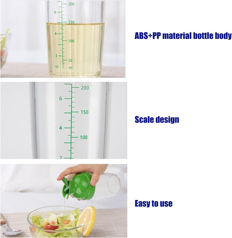 GLOGLOW 200ML Salad Dressing Shaker Container, Salad Dressing Mixer Shaker Bottle with Dripless Pour Lid for Salad Dressings Oil Vinegar Soy Sauce (Green) - Image 5