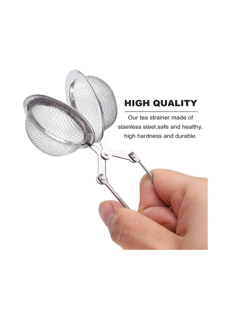 Funito 3 Pack Snap Ball Tea Strainer with Handle for Loose Leaf Tea and Mulling Spices Stainless Steel Strainer Perfect Pincer Tea Ball Infuser Tea Filter Tong - Image 3