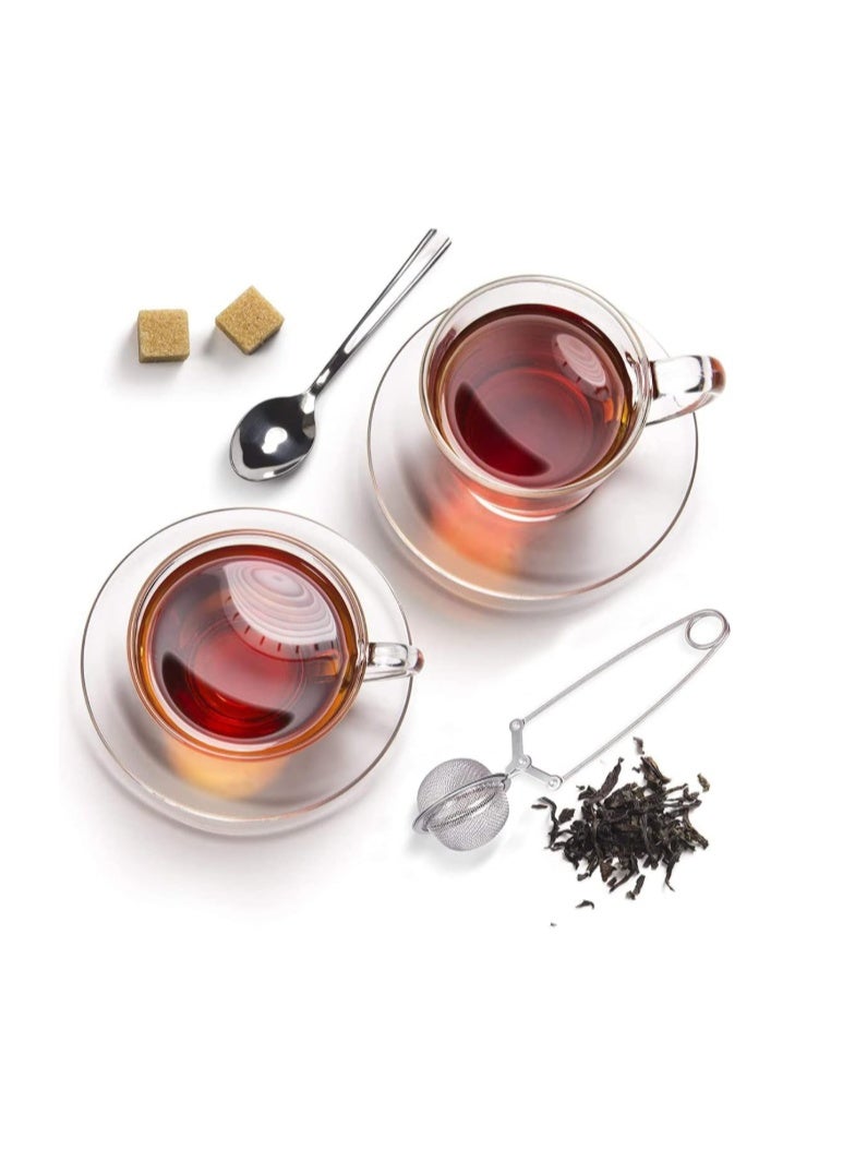 Funito 3 Pack Snap Ball Tea Strainer with Handle for Loose Leaf Tea and Mulling Spices Stainless Steel Strainer Perfect Pincer Tea Ball Infuser Tea Filter Tong - Image 5