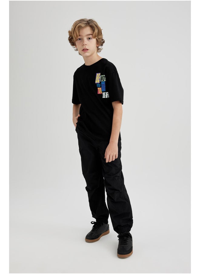 DeFacto - Boy Oversize Fit Crew Neck Knitted Short Sleeve T-Shirt - Image 1
