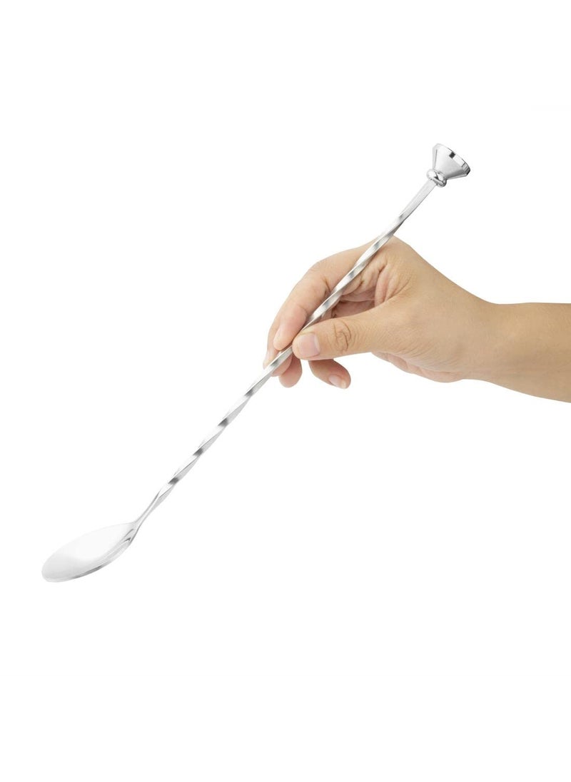 FINALITY finality Stainless Steel Twisted Design Stirrer Bar Spoon Cocktail Mixing Spoon Long Handle Stirring SpoonSize2Pack of 2  - Image 3
