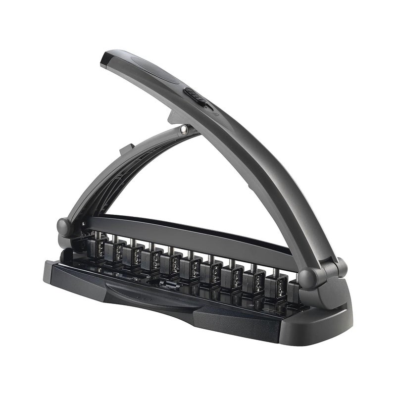 Staples Arc Desktop Paper Punch, 8-Sheet Capacity, Black & Gray - Image 1