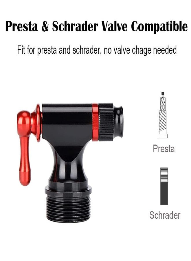 CXWXC CO2 Inflator with 4 x 16g CO2 Cartridges & Tubeless Tire Repair Kit - Presta/Schrader Valve Compatible - Bicycle Tire Pump for Road and Mountain Bikes - Image 4