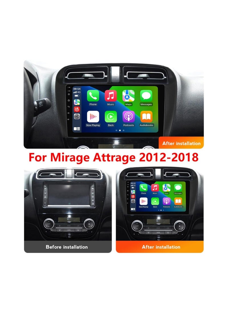 SHEZA STAR - Android Car Stereo for Mitsubishi Mirage 2012 To 2022 4GB RAM 64GB ROM 9 Inch Support Apple Carplay, MirrorLink WiFi BT, IPS Touch Screen with AHD Camera Included - Image 1