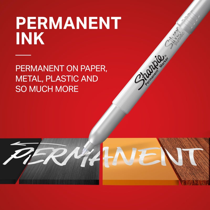 Sharpie Metallic Fine Point Permanent Marker, Assorted Colors, 2-Pack - 1829202 - Image 2