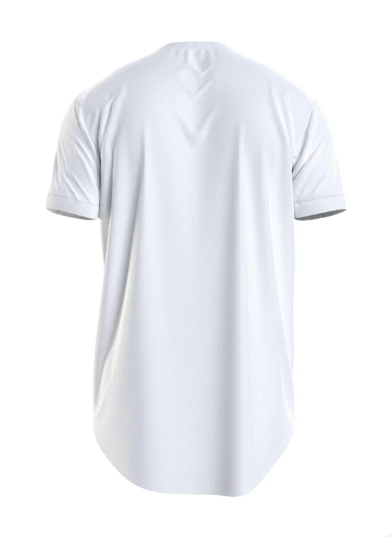 Calvin Klein Jeans Men's Badge Turn Up Sleeve T-shirt - Cotton, White