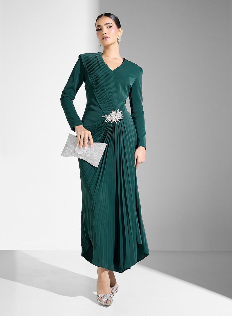 ثريدز باي اجوني فستان ببروش مطوي - Image 4