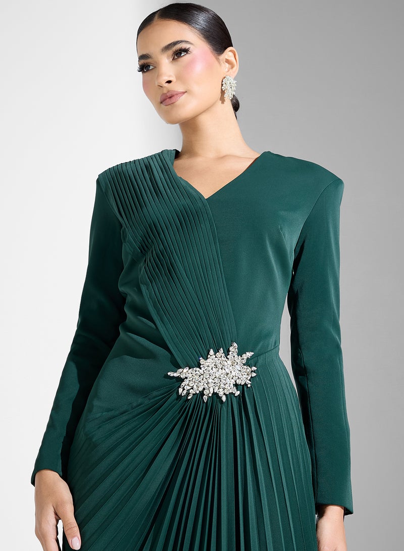 ثريدز باي اجوني فستان ببروش مطوي - Image 3