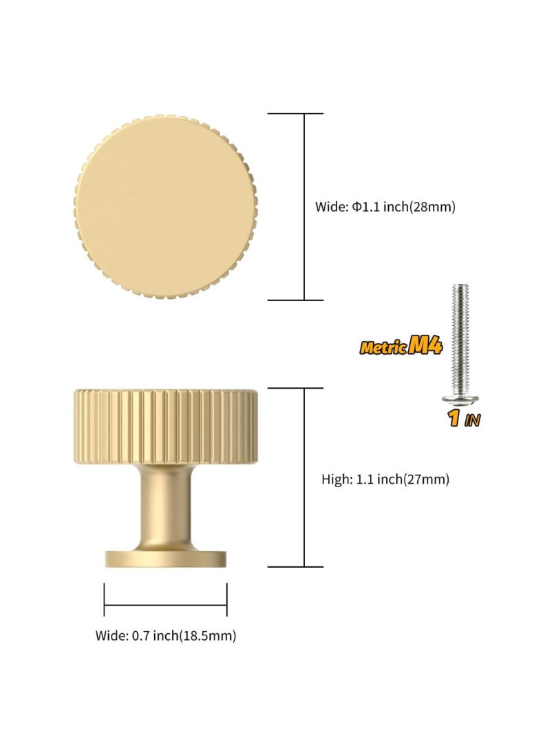 TFiOXL 10 Pack Brushed Gold Cabinet Knobs Single Hole Cabinet Pulls Round Kitchen Cabinet Knobs Drawer Knobs Dresser Knobs - Image 3