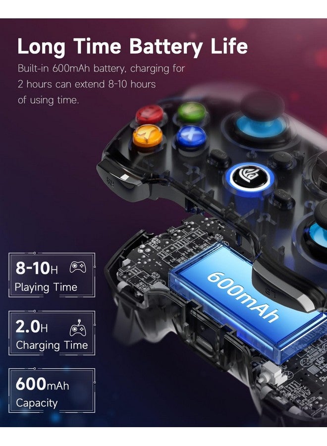 EasySMX 9013Pro Wireless Controller For Windows Pc/Ps3/Android Phone&Tablet&Tv Box/Iphone/Ipad/Switch/Stesm Deck/Tesla, Bluetooth Controller Gamepad With Hall Effect Triggers Comfort For Big Hand  - Image 5
