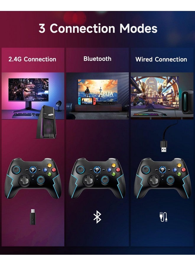 EasySMX 9013Pro Wireless Controller For Windows Pc/Ps3/Android Phone&Tablet&Tv Box/Iphone/Ipad/Switch/Stesm Deck/Tesla, Bluetooth Controller Gamepad With Hall Effect Triggers Comfort For Big Hand  - Image 2