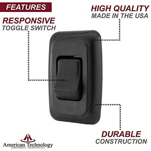 American Technology Components Single SPST On-Off Switch with Bezel, 12-Volt, for RV, Trailer, Camper (Black) - Image 3
