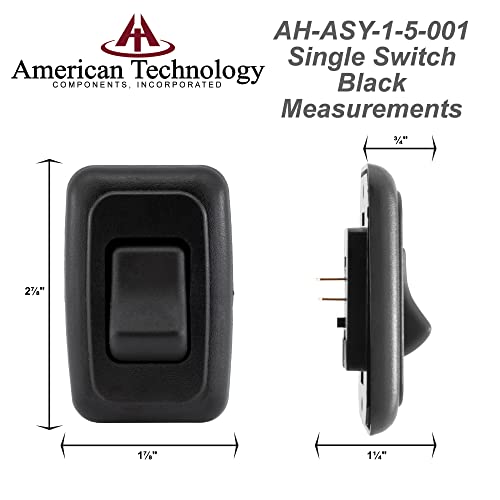 American Technology Components Single SPST On-Off Switch with Bezel, 12-Volt, for RV, Trailer, Camper (Black) - Image 4