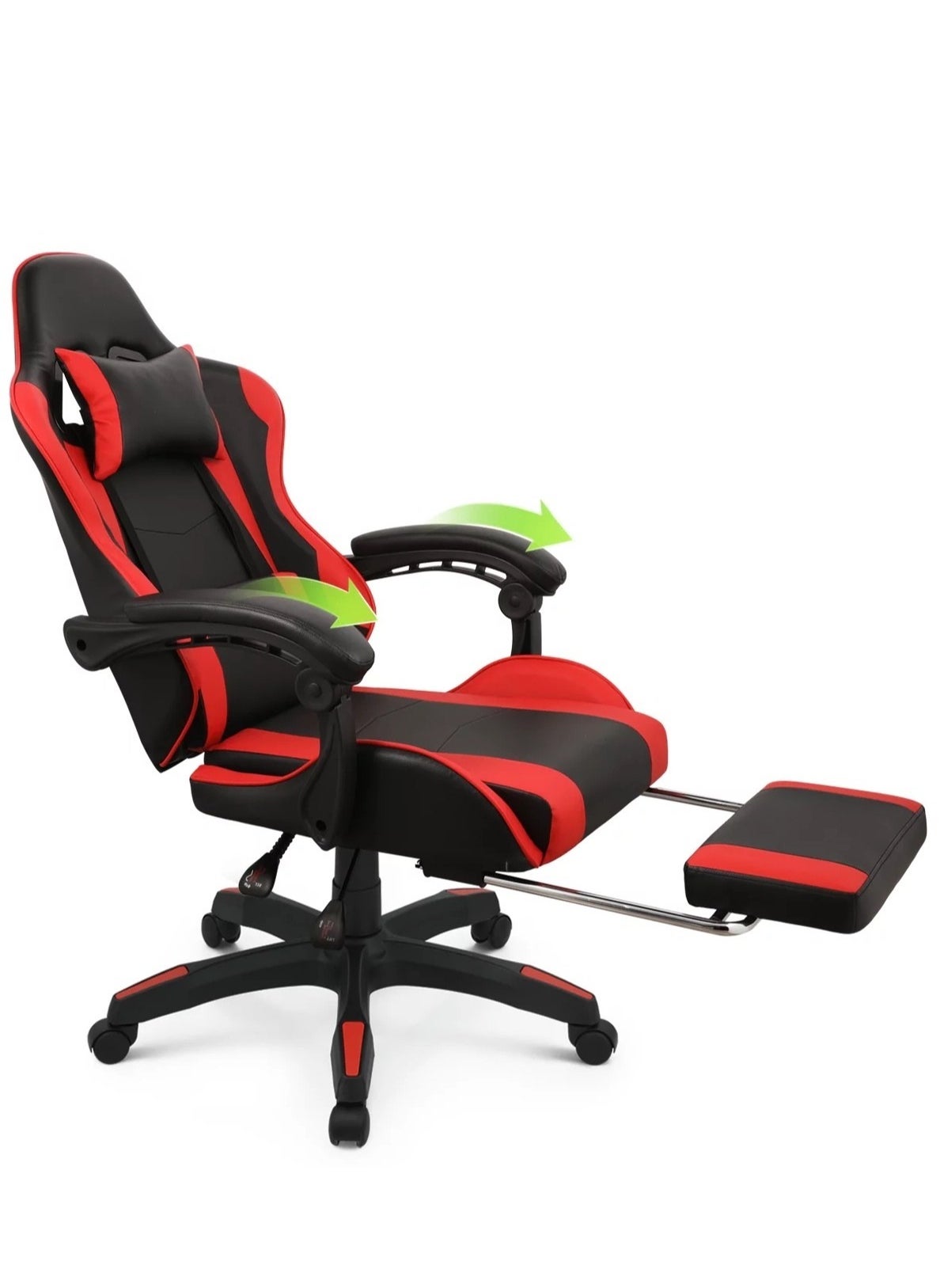 Luxury Gaming Throne: Height Adaptable Racing Chair with 360 Degree Swivel and Premium Tilt Mechanism for Home Office. Premium Ergonomic Racing Gaming Chair with Adjustable Seat Footrest and Headrest 