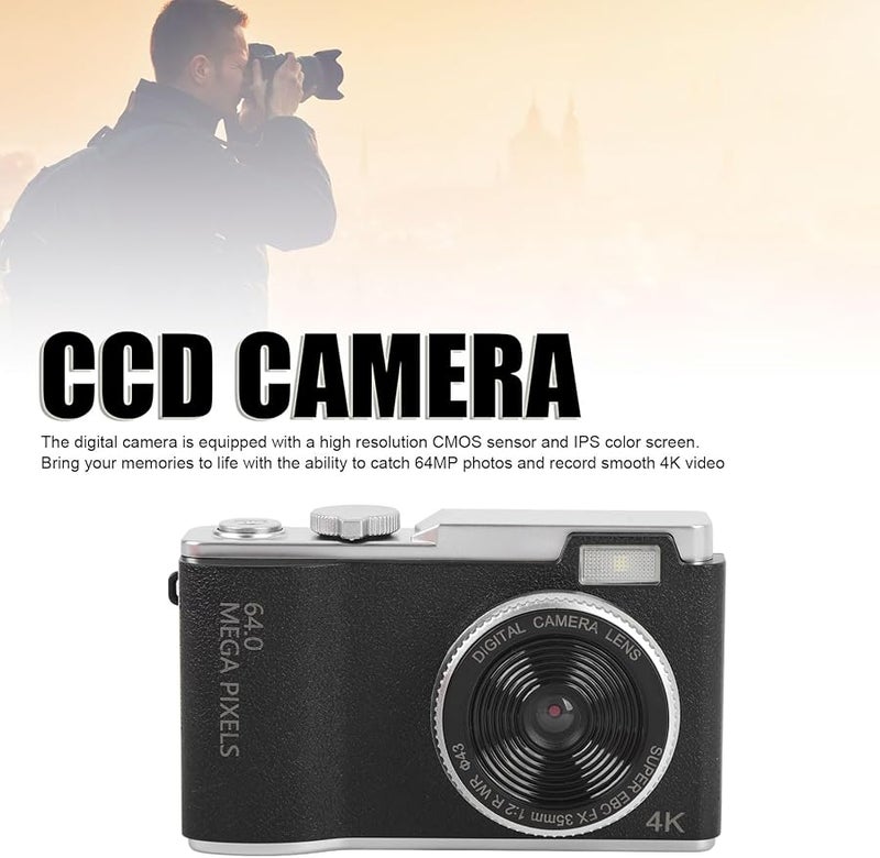 4K HD Vlogging Camera 16X Zoom Vintage CCD Selfie Digital Camera 32GB Compact Portable - Image 5