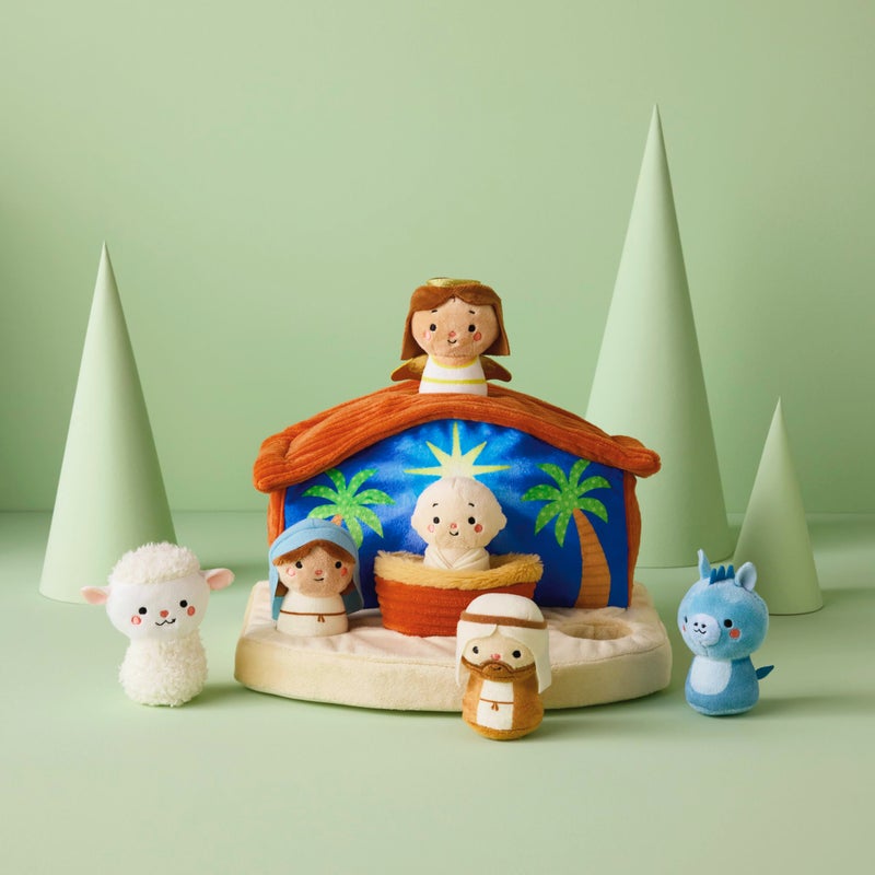 Hallmark Nativity Scene Plush Toy Manger with Baby Jesus Mary Joseph Angel Animals for Kids Grandchildren - Image 4