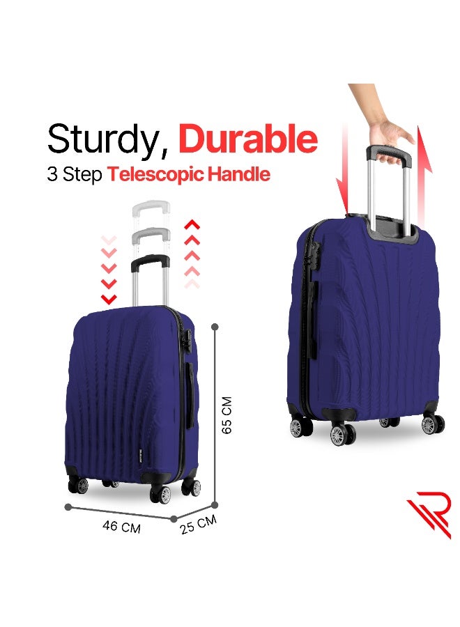Reflection ABS Carry On Suitcase Airline Approved, Lightweight 24 Inch  Luggage- 360° Silent Wheels, ABS Hard Luggage Trolley, Spinner Wheels, Travel Luggage  (24-Inch , D.Blue) - Image 5
