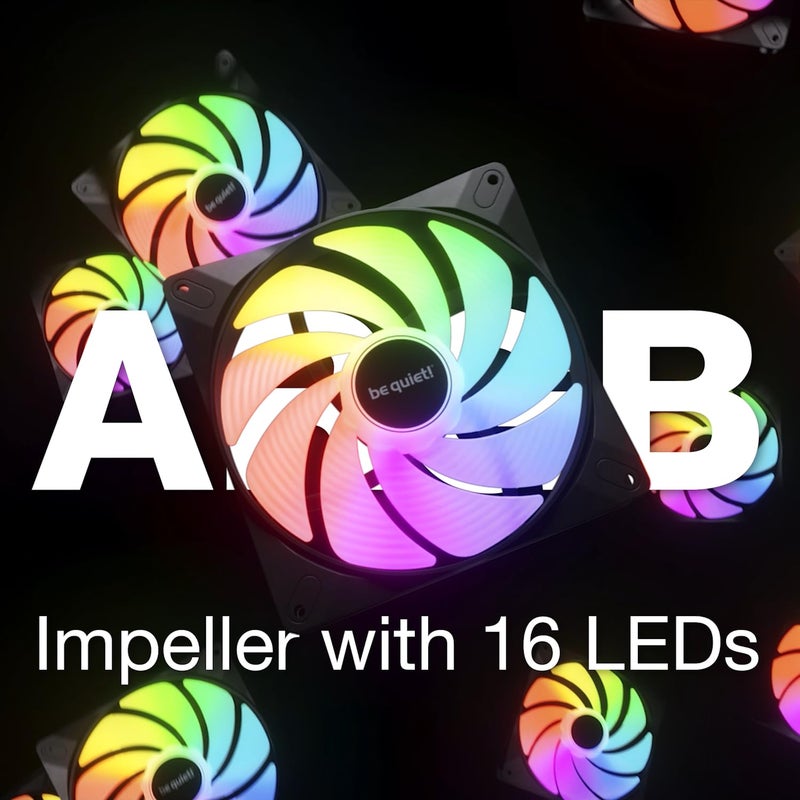 be quiet! Light Wings LX 120mm PWM high-Speed Triple Pack, 3 Fans Included, Illuminated hub, Multiple Colors and Modes, Optimized Fan Blades for Extraordinary air Pressure, Daisy Chain Option - Image 2