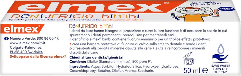 Elmex Baby Toothpaste 06 Years With Reduced Concentration of Amine Fluoride To Protect Childrens Teeth Anticaria 0 Dyes 50 ml - Image 2