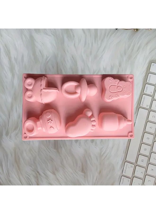 Blue Pink Silicone Molds Set Cute Patterns Easy Demold Reusable For Cake Baking - Image 5