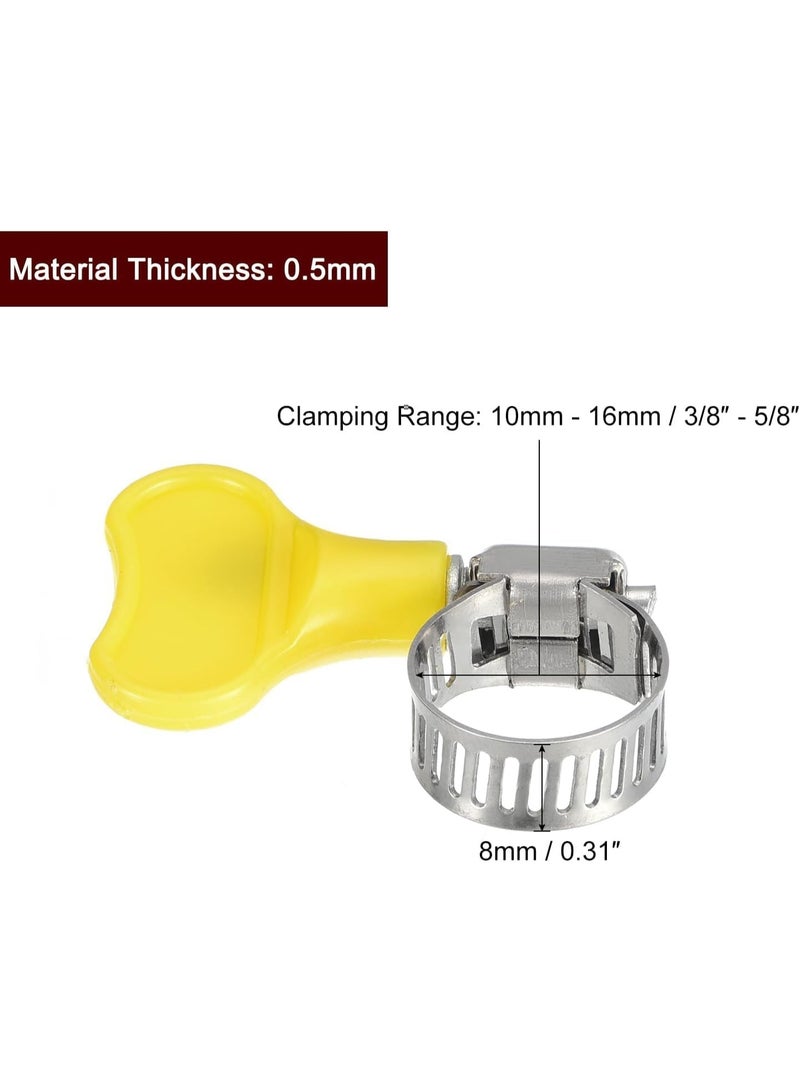 VITION 12pcs Steel Hose Clamps, 10-16mm Adjustable Pipe Clips with Plastic Handle for Securing Connections Gas Lines, Water, Oil Pipes - Image 2