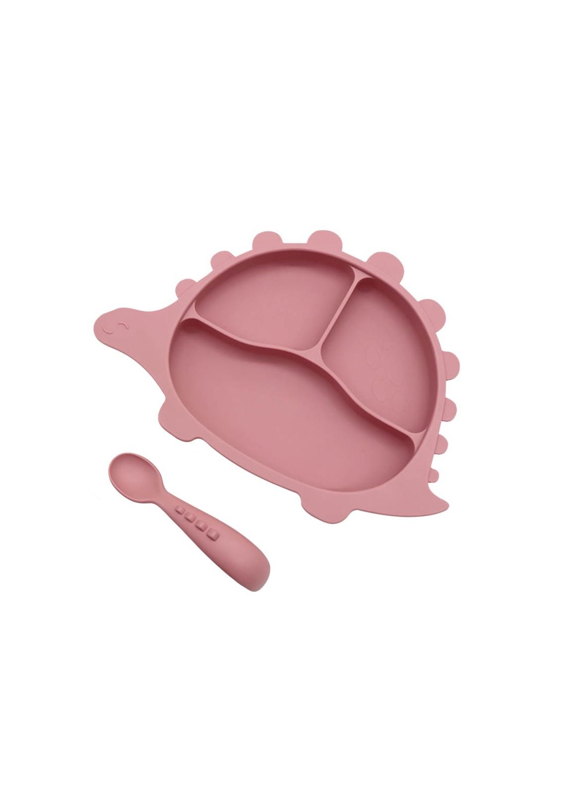 Lion Llama BPA-Free Silicone Feeding Set | 2-Piece Baby Plate with Suction & Spoon | Divided Baby Plate for Self-Feeding, Toddler Mealtime Set