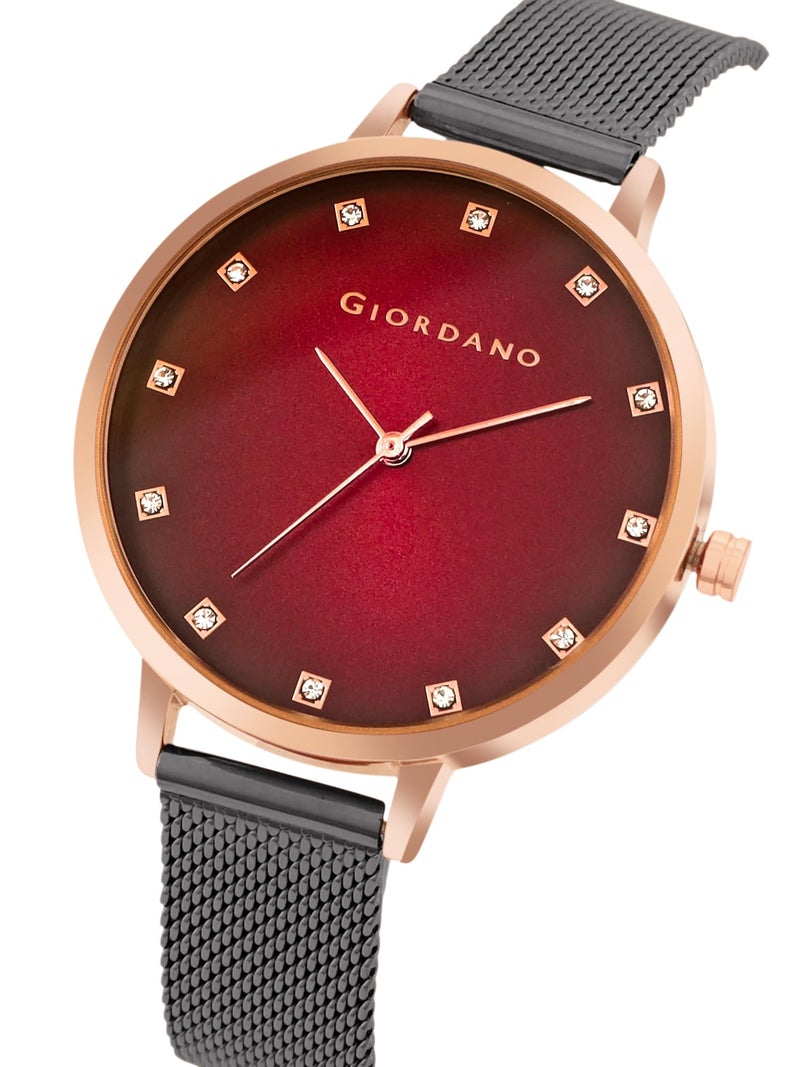 Giordano Analog Wrist Watch for Women Stylish Metal Strap with Water Resistant 3 Hand Mechanism for Girls & Ladies to Compliment Your Look/Ideal Gift for Female - GD-4208 - Image 3