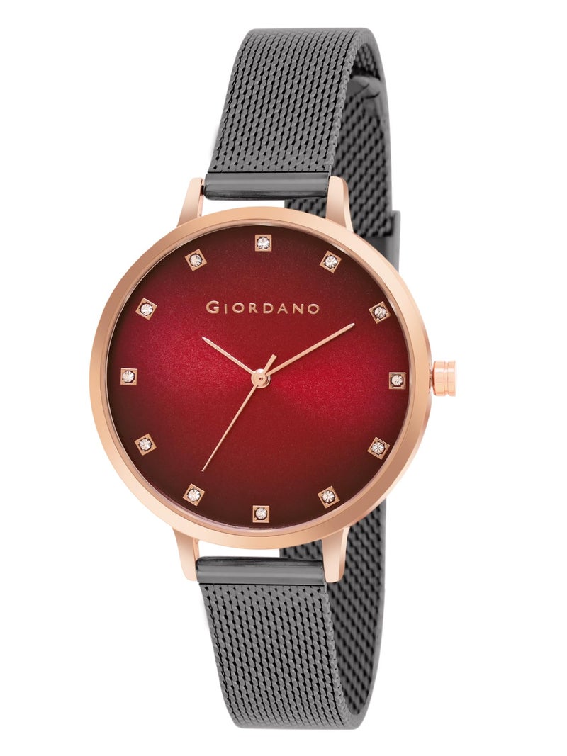 Giordano Analog Wrist Watch for Women Stylish Metal Strap with Water Resistant 3 Hand Mechanism for Girls & Ladies to Compliment Your Look/Ideal Gift for Female - GD-4208 - Image 1