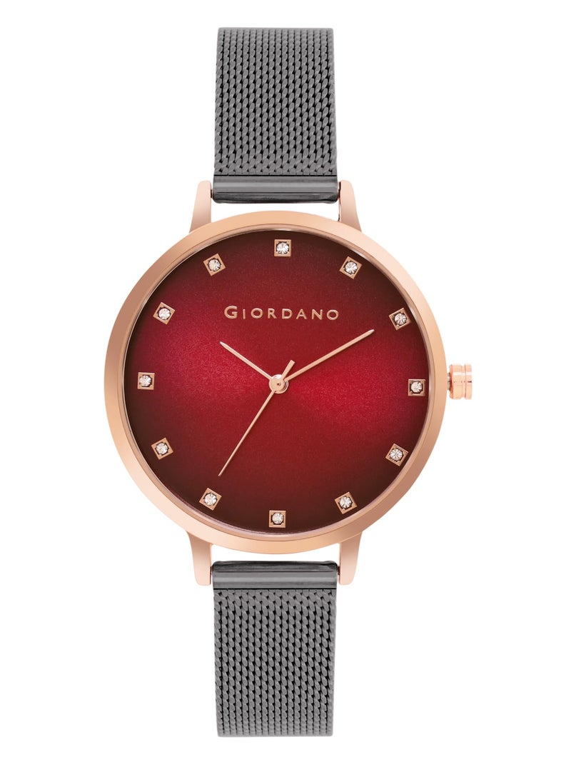 Giordano Analog Wrist Watch for Women Stylish Metal Strap with Water Resistant 3 Hand Mechanism for Girls & Ladies to Compliment Your Look/Ideal Gift for Female - GD-4208 - Image 2