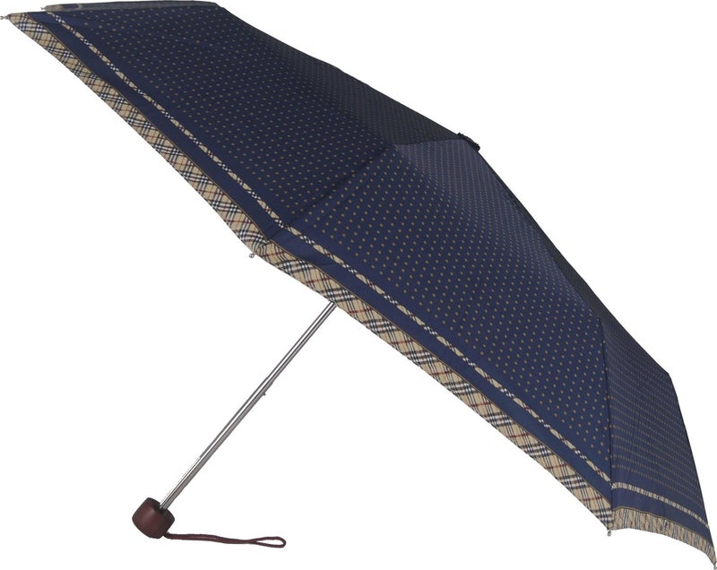 April Snotline Women's Umbrella Super Mini Yellow Polka Dot Navy Blue 08L  - Image 1