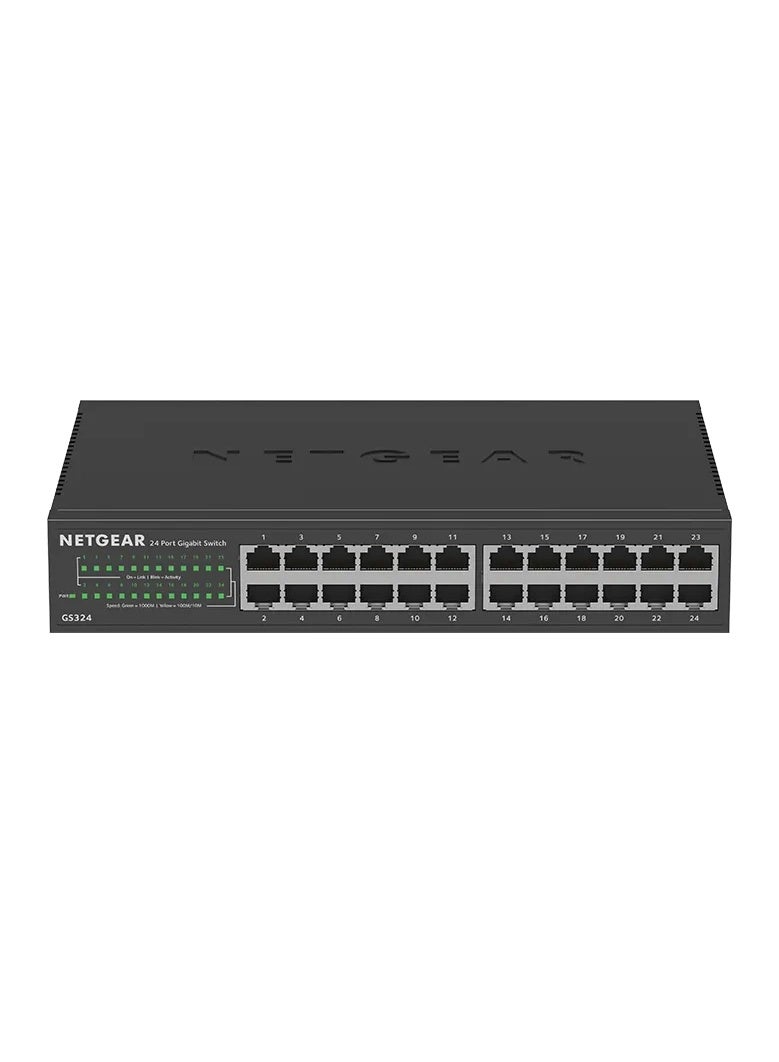 نت جير محول شبكة NETGEAR GS324v2 غير مُدار، 24 منفذ جيجابت إيثرنت، بسرعة 10/100/1000 ميجابت في الثانية، هيكل معدني، قابل للتركيب على المكتب أو الرف أو الحائط - Image 2
