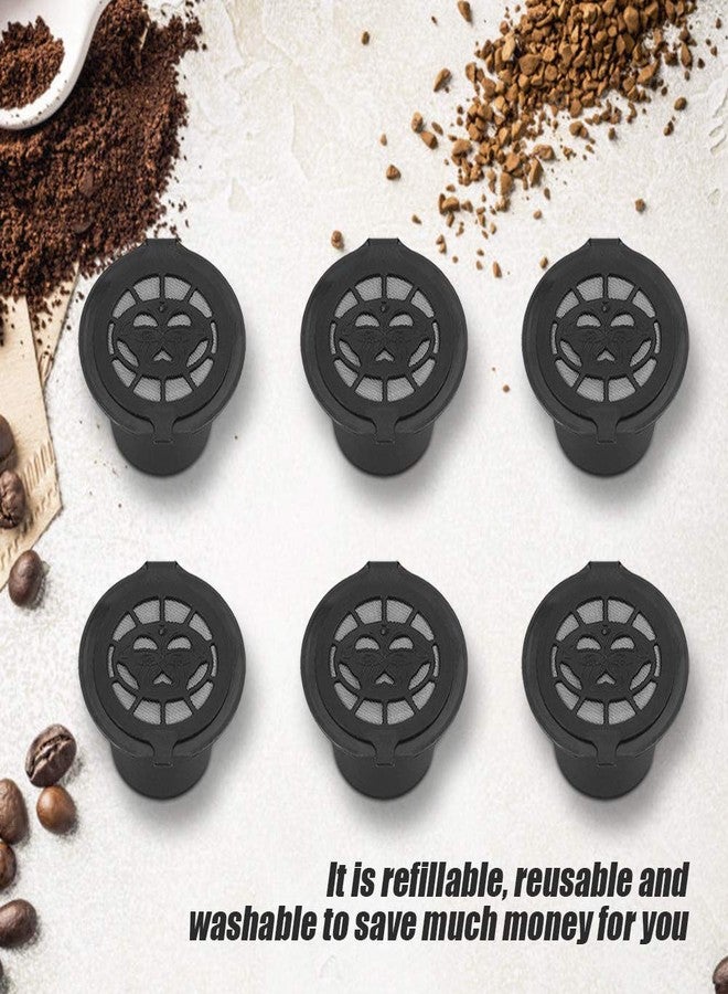AYNEFY Reusable Coffee Capsules,6Pcs Stainless Steel Refillable Coffee Filter Cups Coffee Pods Coffee Capsule Filters Replacement Filter Baskets for Coffee Machines - Image 3