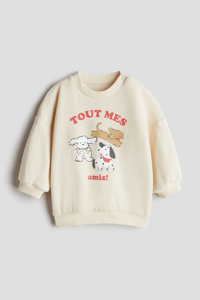 اتش اند ام Printed cotton sweatshirt