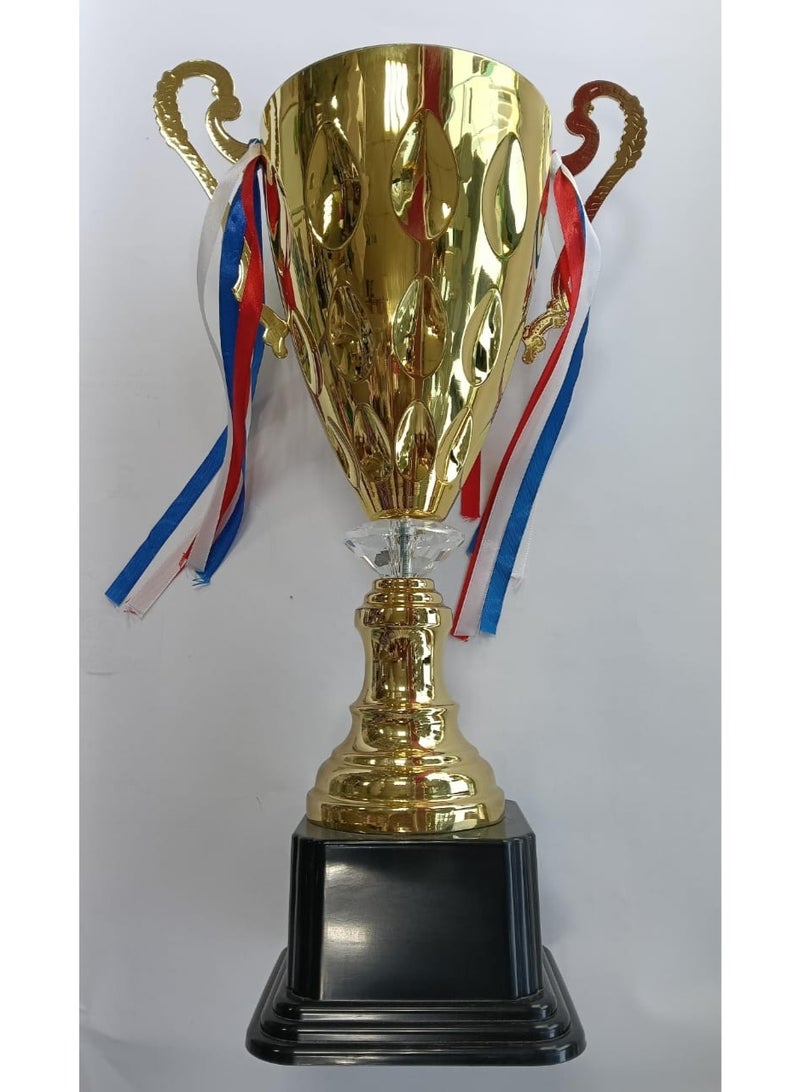 Trophies Cups With Colorful Ribbons Acrylice transparent in middle W 25 x H45