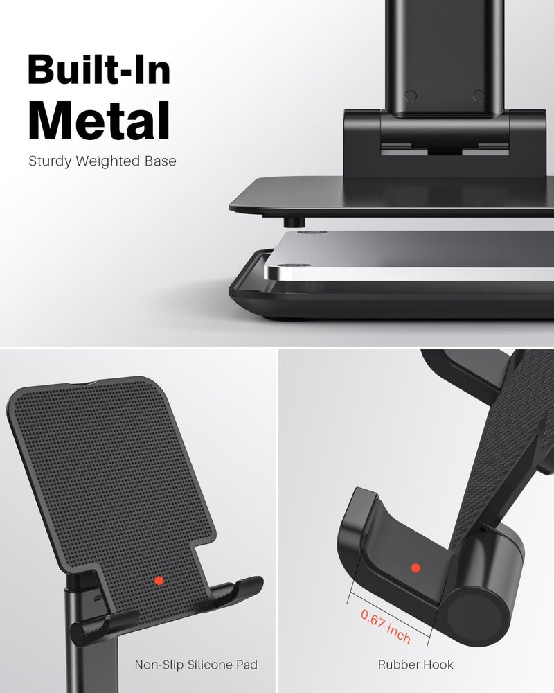Anozer Tablet Stand Foldable & Adjustable, Portable Monitor Stand 5.55*3.94" Wide, Fit for iPad Holder Stand Compatible with iPad Pro 11, 12.9/for iPad 10.9; Surface Pro; Portable Monitor 4.7-15.6" - Image 5