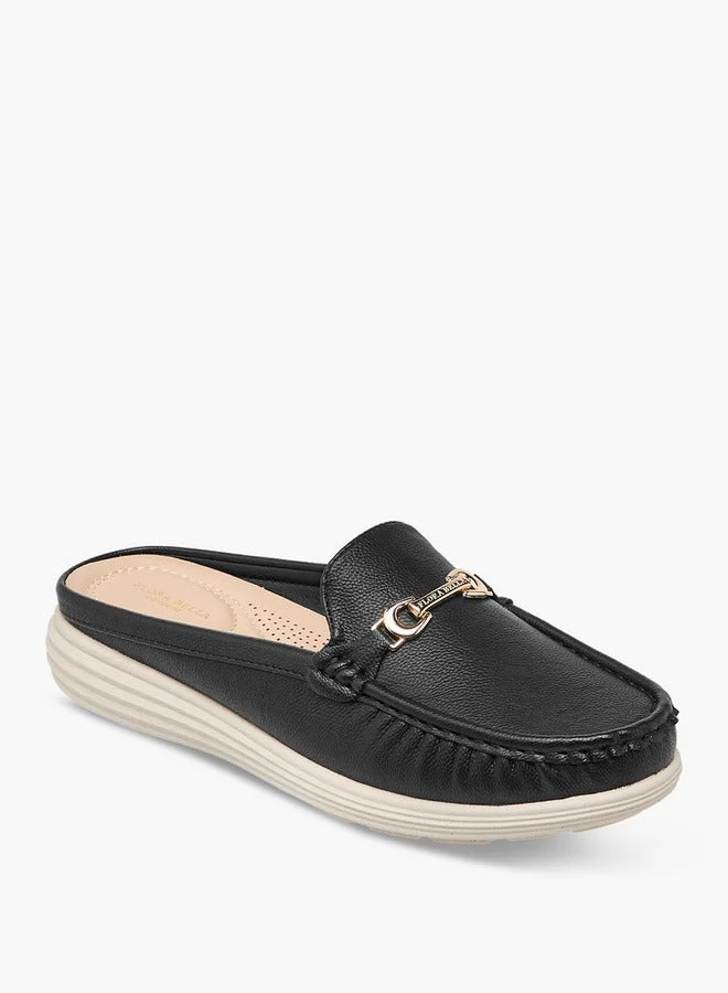 Flora Bella By Shoexpress Metal Accent Slip-On Mules