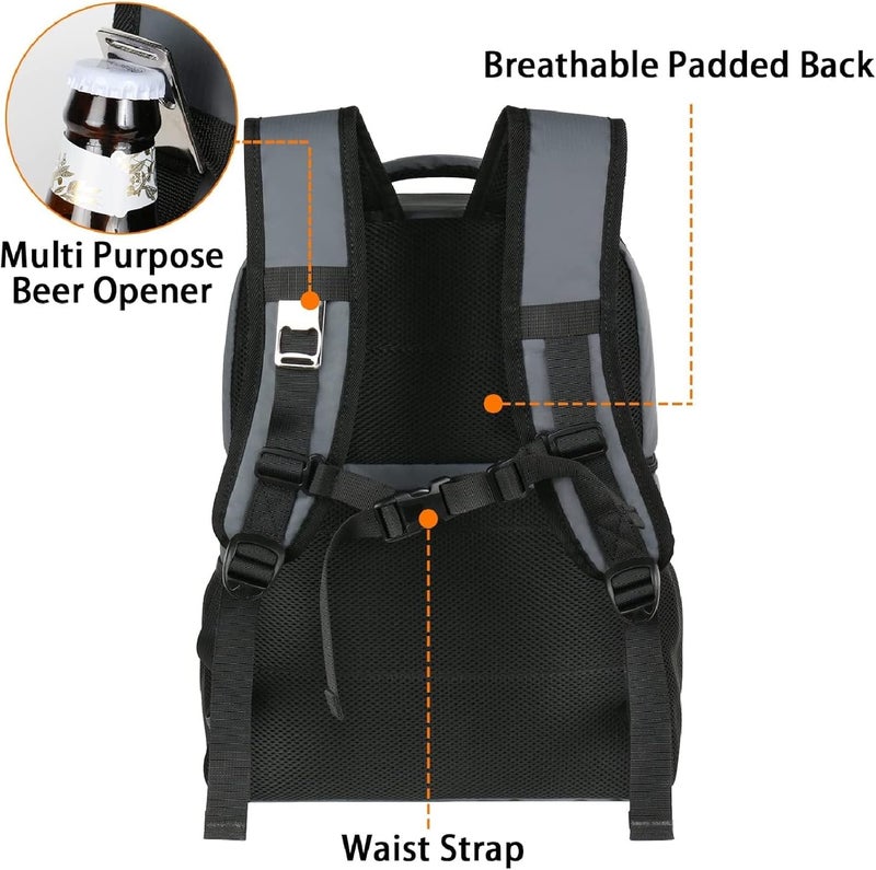 MATEIN Cooler Backpack, 26 Cans Insulated Lunch Backpack for Men Women, Leakproof Double Layer Lunch Cooler Bag Lightweight Soft Lunch Backpack with Cooler Compartment, Beach Camping Hiking Beer Gifts - Image 4