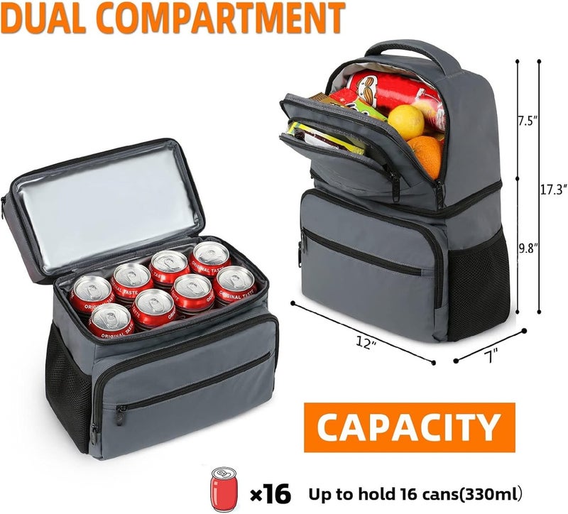 MATEIN Cooler Backpack, 26 Cans Insulated Lunch Backpack for Men Women, Leakproof Double Layer Lunch Cooler Bag Lightweight Soft Lunch Backpack with Cooler Compartment, Beach Camping Hiking Beer Gifts - Image 2