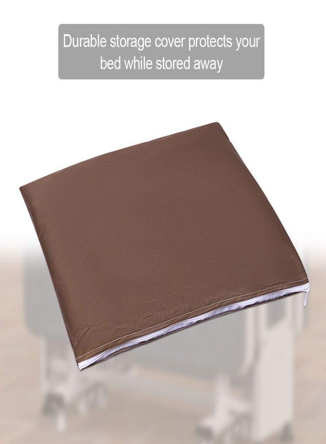 QEES Folding Bed Storage Cover,51" Waterproof and Dustproof Rollaway Bed Cover with Durable Zipper Adjustable Drawstring, Thickened Storage Cover for Folding Cot Foldable Bed, Fold Up Bed Protector.Brown - Image 2