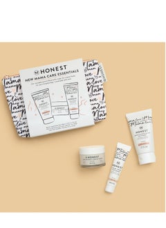 Honest The Honest Company New Mama Care Essentials Gift Set | Hospital Bag Must Haves | Travel Size Nip Balm (0.5 oz), Glow On Body Cream (1 oz), Gotta Glow Face Wash (1.75 fl oz), Reusable Pouch  - Image 2
