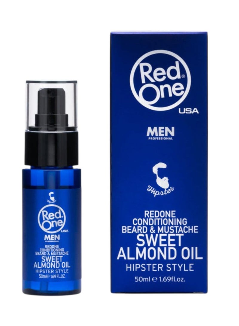Red One REDONE CONDITIONING BEARD & MUSTACHE SWEET ALMOND OIL 50 ML - Image 1
