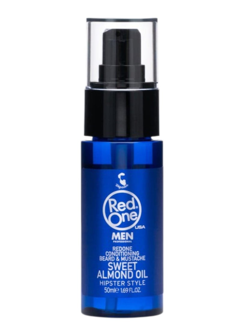Red One REDONE CONDITIONING BEARD & MUSTACHE SWEET ALMOND OIL 50 ML - Image 3