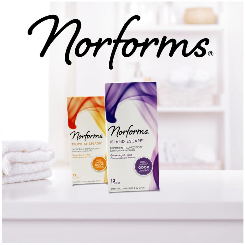 Norforms Feminine Deodorant Suppositories, Long Lasting Odor Control, Island Escape Scent, 12 Count Deodorant Suppositories in Each Box (Pack of 3) - Image 3