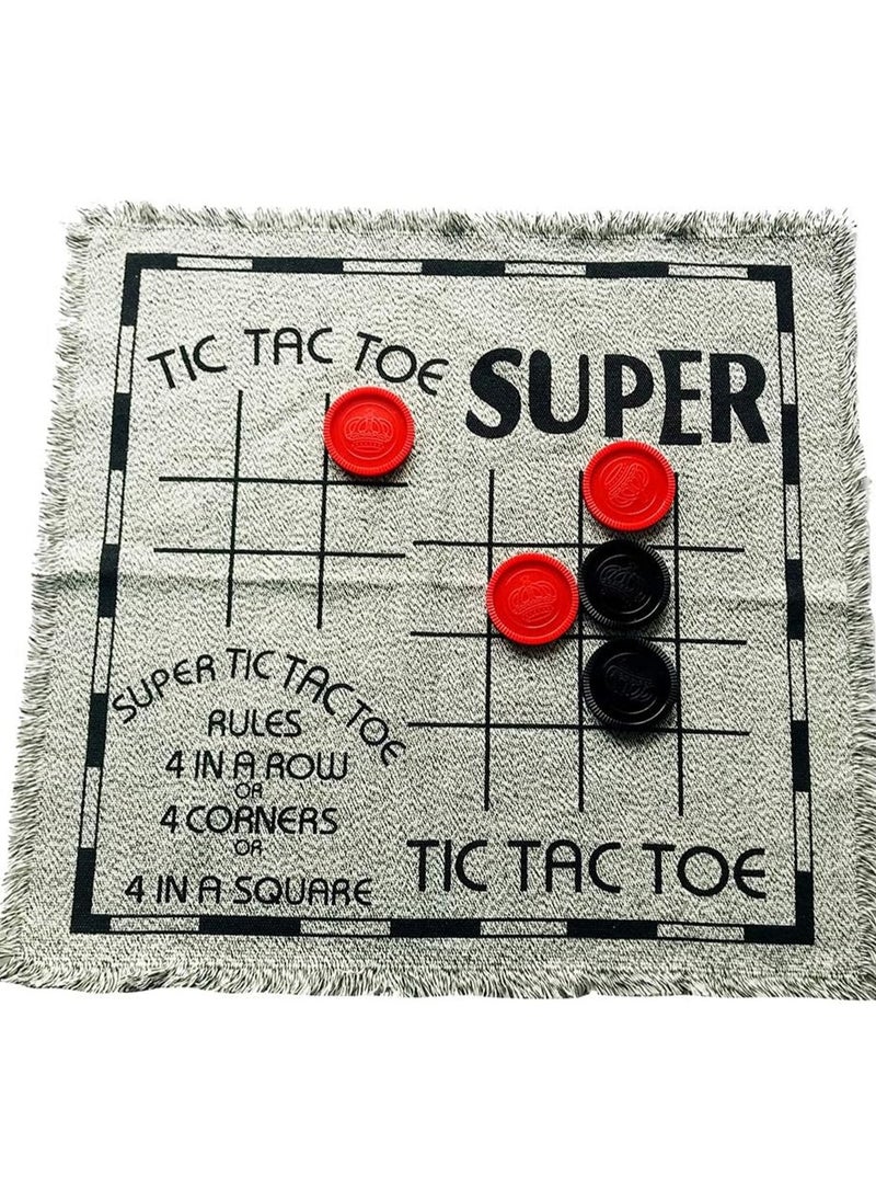 Generic - Yuanhe Gaint Checkers Set - Large 3-In-1 Checkers Game, Including Tic Tac Toe Game With Double-Sided Carpet, Calssic Indoor And Outdoor Yard Game - Image 1