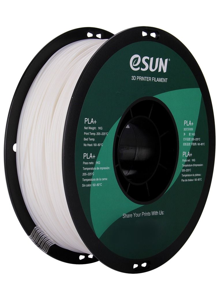 Esun Pla+ 2.85mm White 3D Printer Filament Crack Resistant Smooth Finish 1kg Spool - Image 1