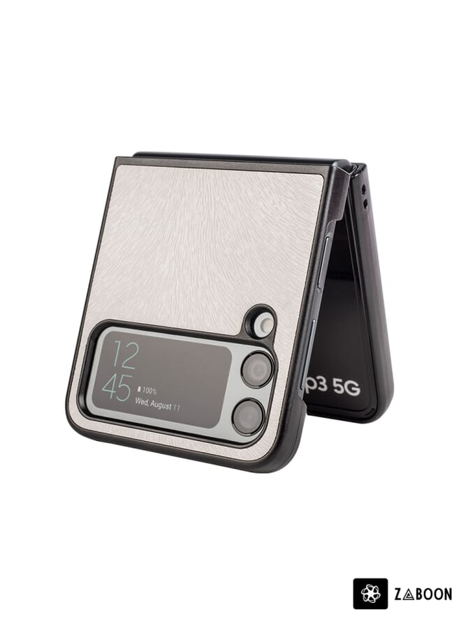 Zaboon Protective Case For Samsung Galaxy Z Flip4 Peacock Texture - Image 2